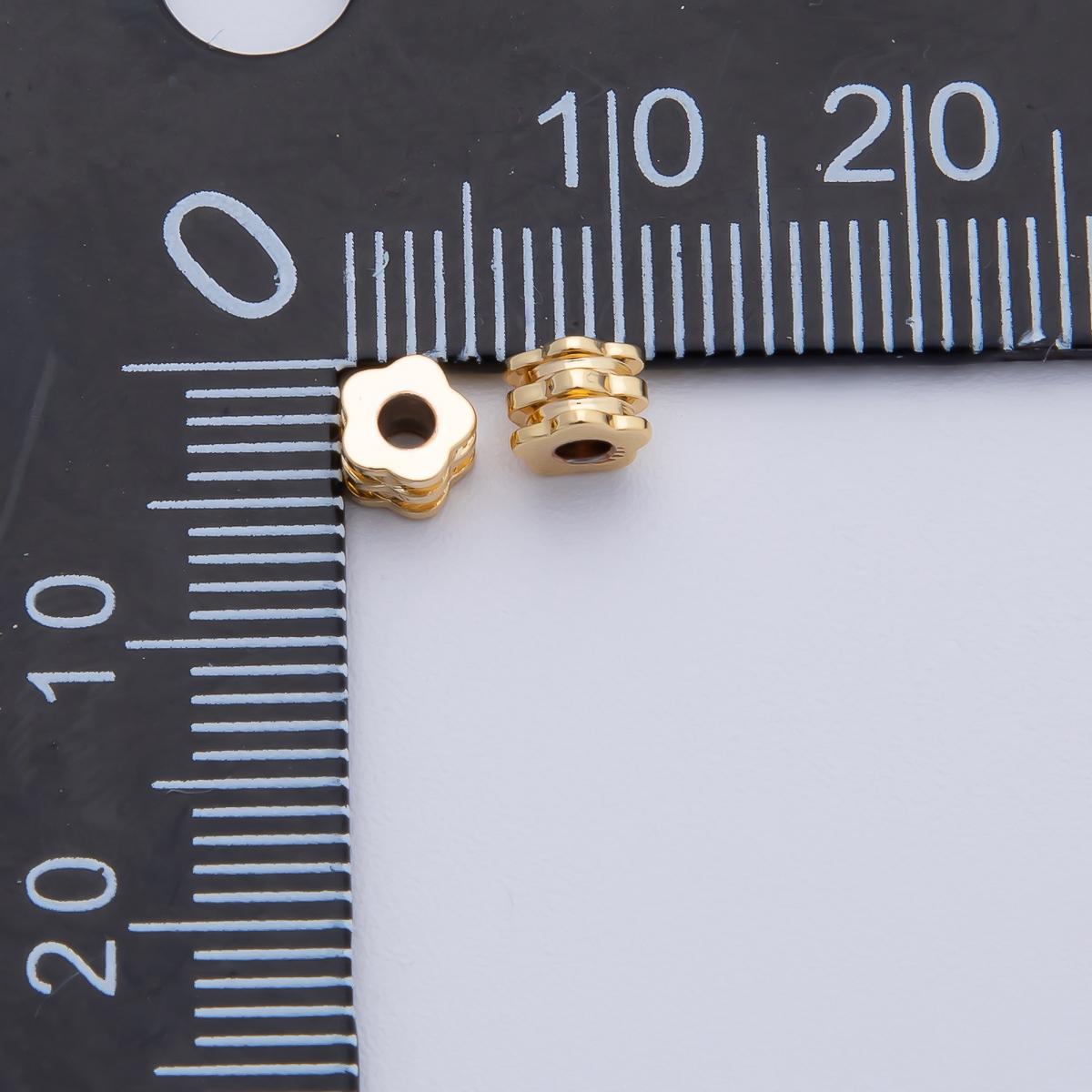 10x 18k gold Filled Textured Flower beads spacer Tiny Bead spacer beads 3.3x4.6 mm beads B-303