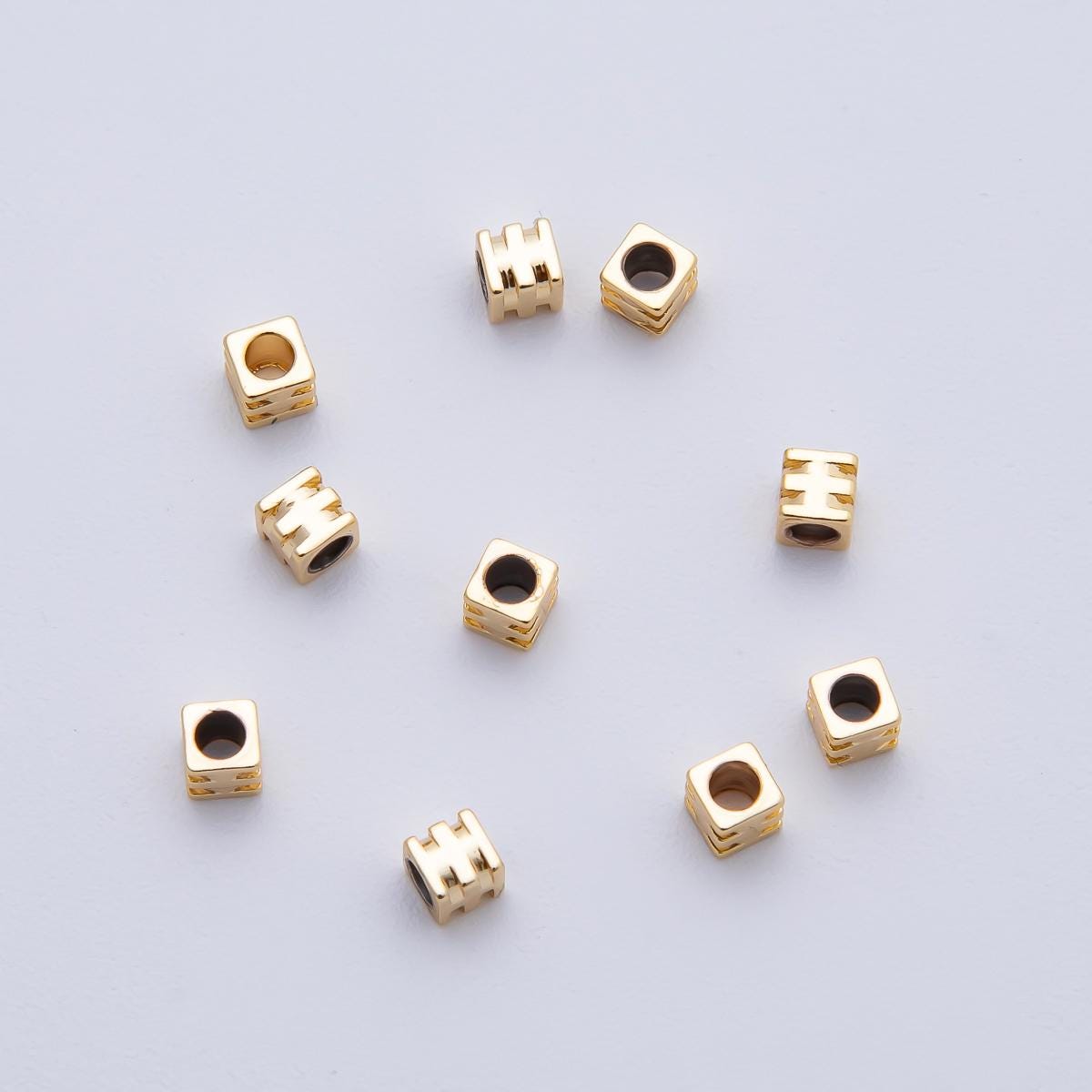 10x 18k gold Filled Cube beads spacer Tiny Bead spacer beads 3 x 3 mm beads B-318