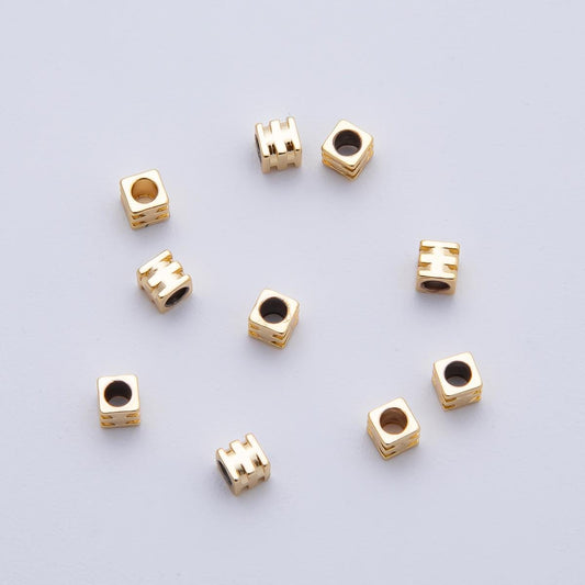 10x 18k gold Filled Cube beads spacer Tiny Bead spacer beads 3 x 3 mm beads B-318