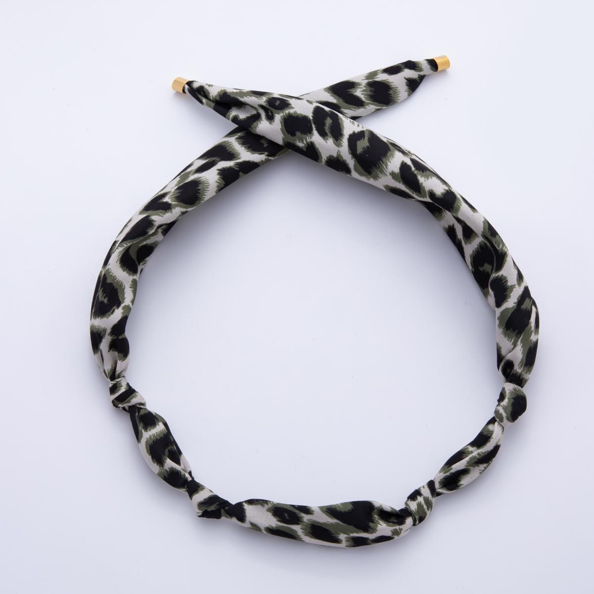 Animal Print Leopard Scarf Necklace Make your own Scarf Necklace Charm Jewelry Supply with PVD Gold Stainless Clasp WA-922