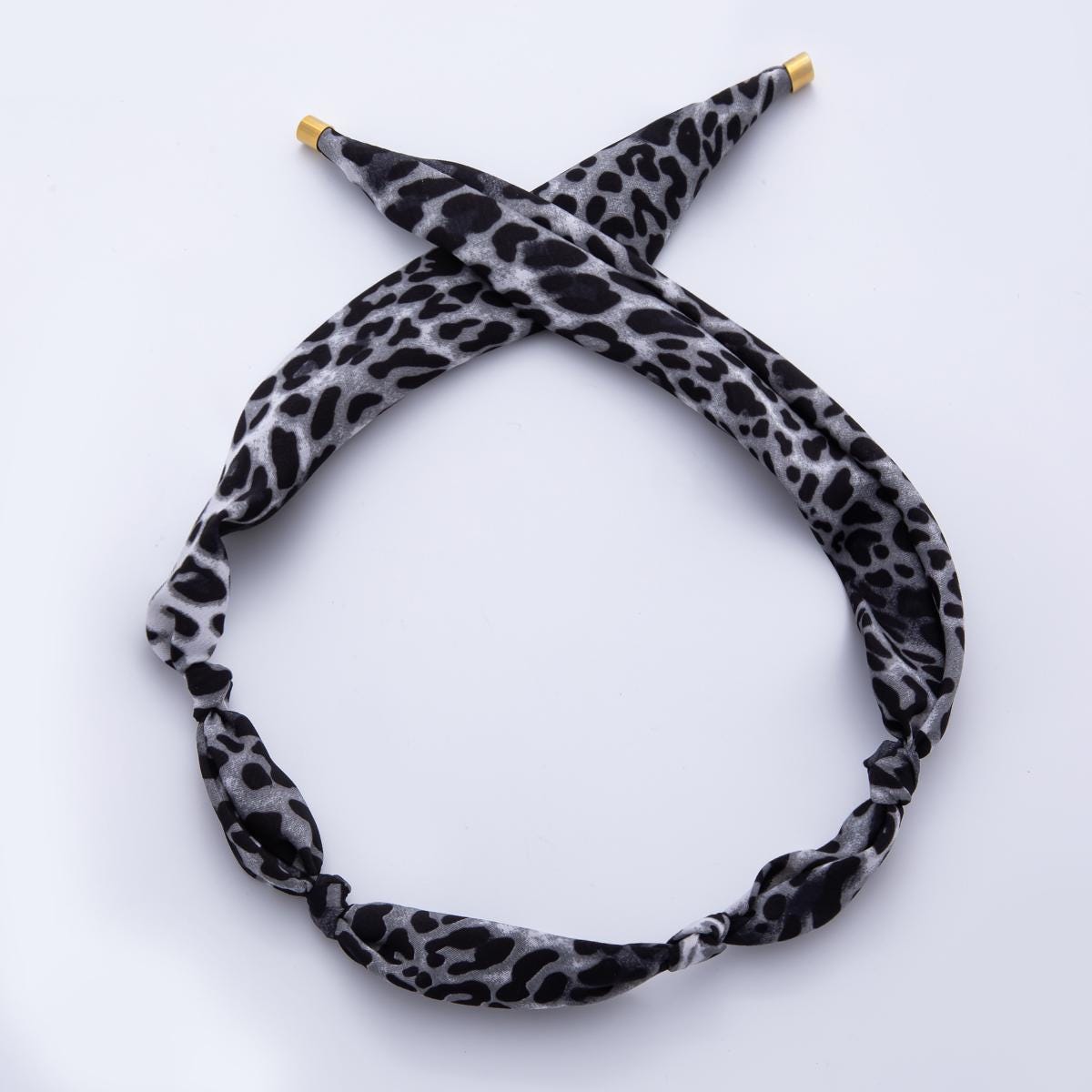 Animal Print Leopard Scarf Necklace Make your own Scarf Necklace Charm Jewelry Supply with PVD Gold Stainless Clasp WA-922