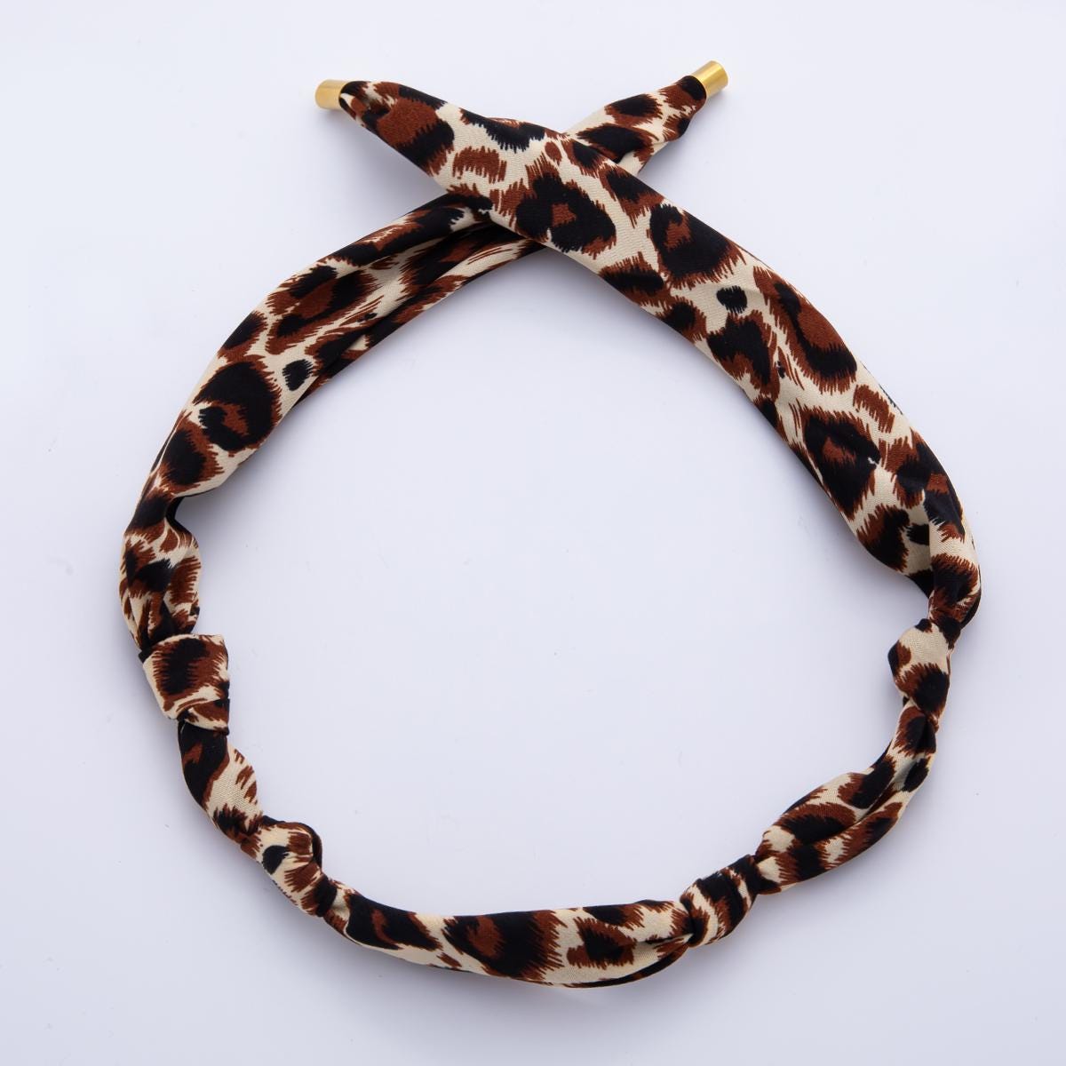 Animal Print Leopard Scarf Necklace Make your own Scarf Necklace Charm Jewelry Supply with PVD Gold Stainless Clasp WA-922