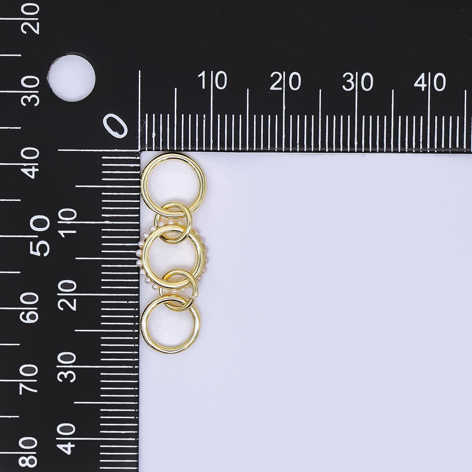24K Gold Filled 10mm Shell Pearl Triple Interlocking Jump ring Findings | Z-1274 Z-1275