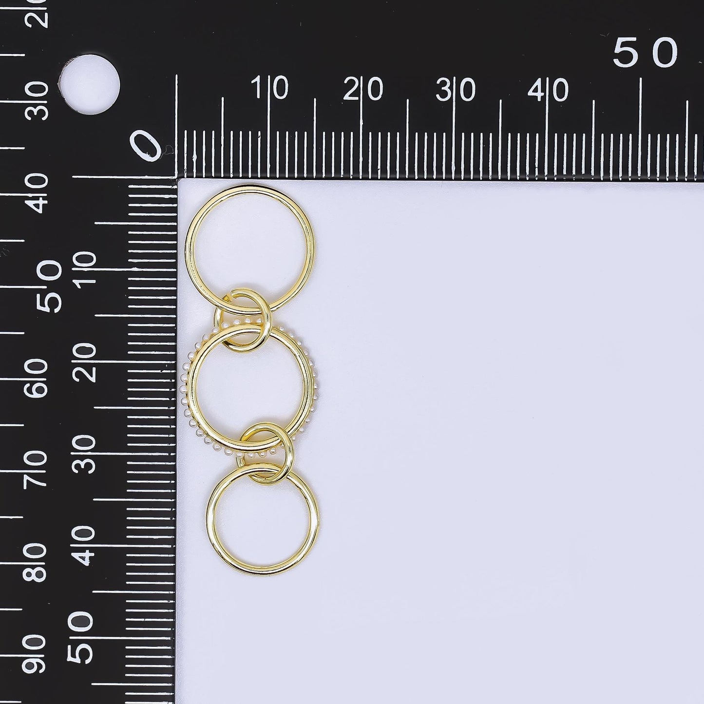 24K Gold Filled 10mm Shell Pearl Triple Interlocking Jump ring Findings | Z-1274 Z-1275