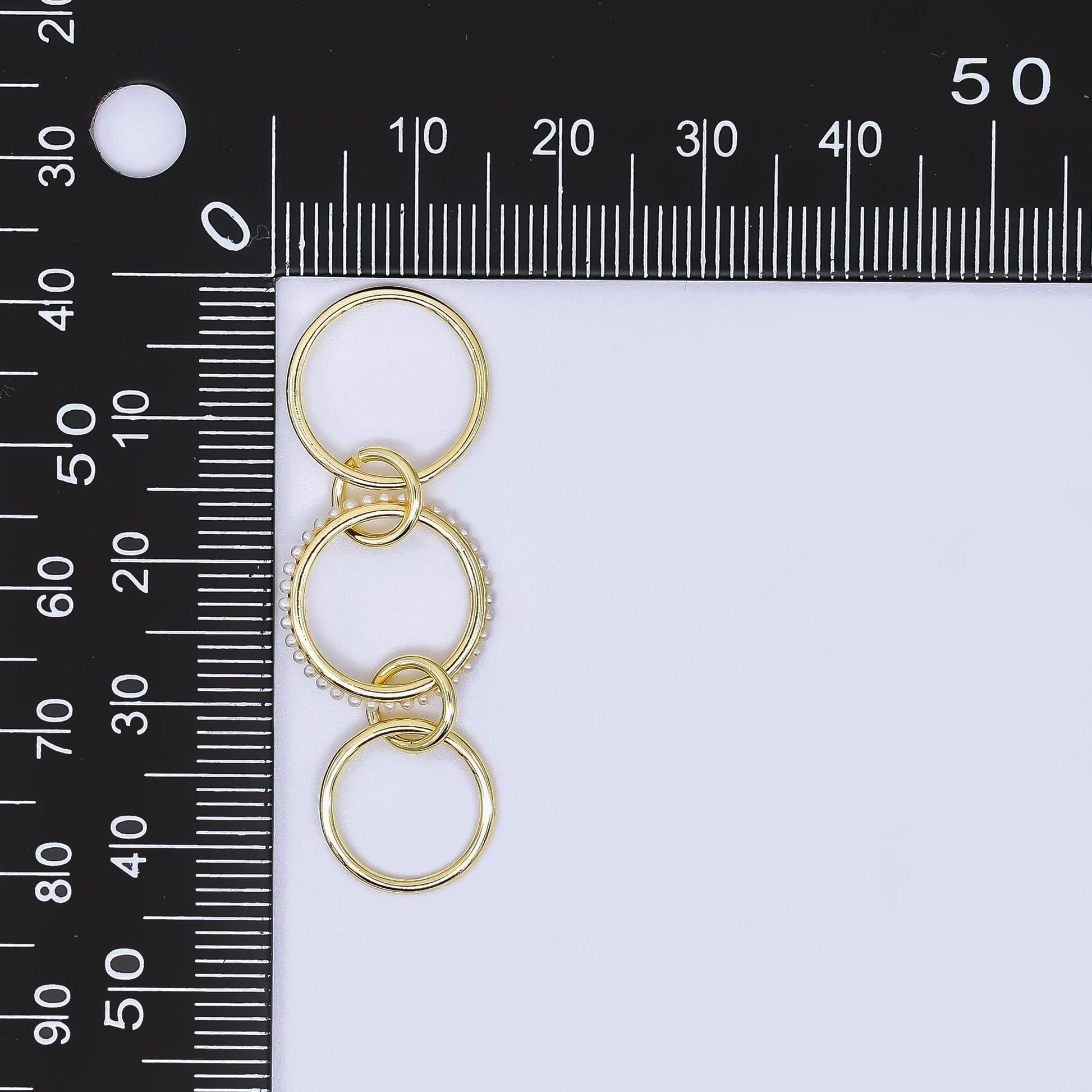 24K Gold Filled 10mm Shell Pearl Triple Interlocking Jump ring Findings | Z-1274 Z-1275