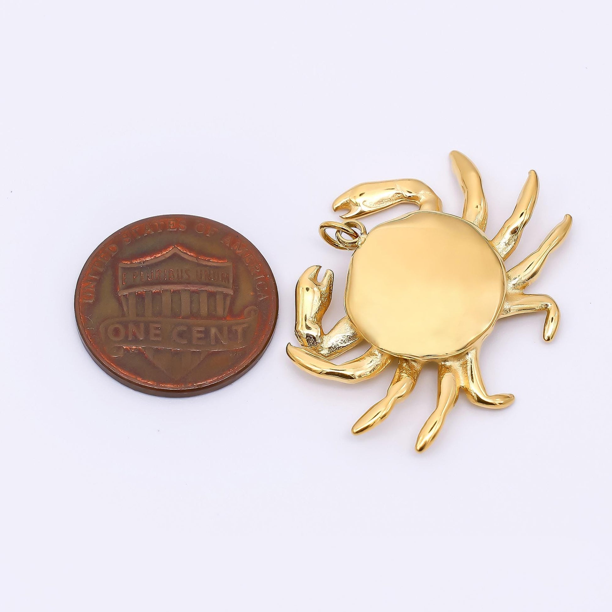 Stainless Steel 25mm Eight-Legged Sea Crab Animal Charm | J-199