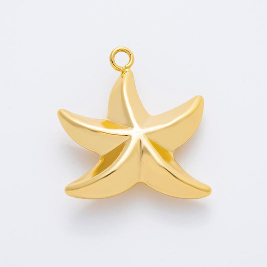 18K gold filled 30.5 Big 3D Puffy starfish ocean animal add-on charm | AF-1352