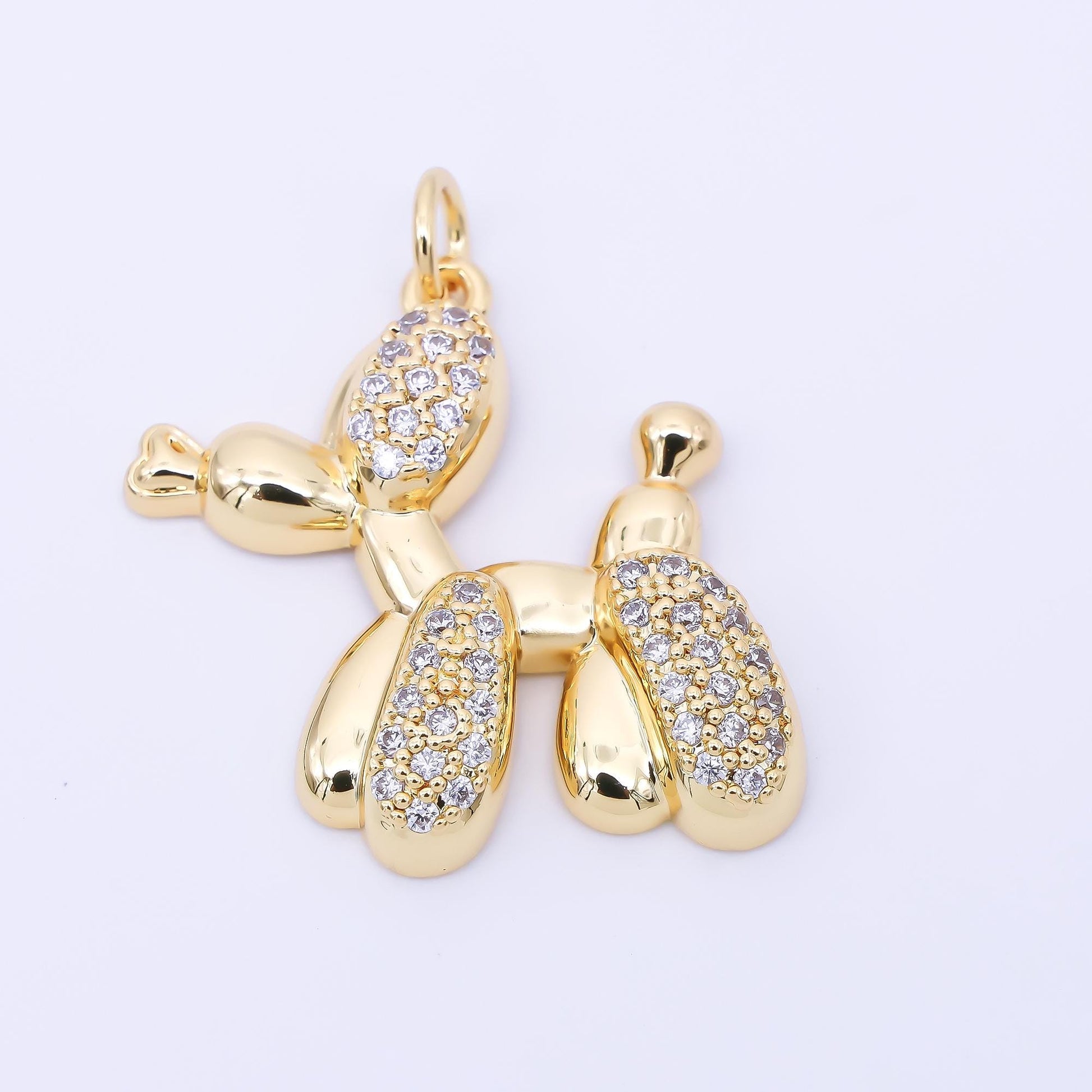 24K Gold Filled 28mm Micro Paved CZ Pinata Party Horse Balloon Animal Charm | AF1307