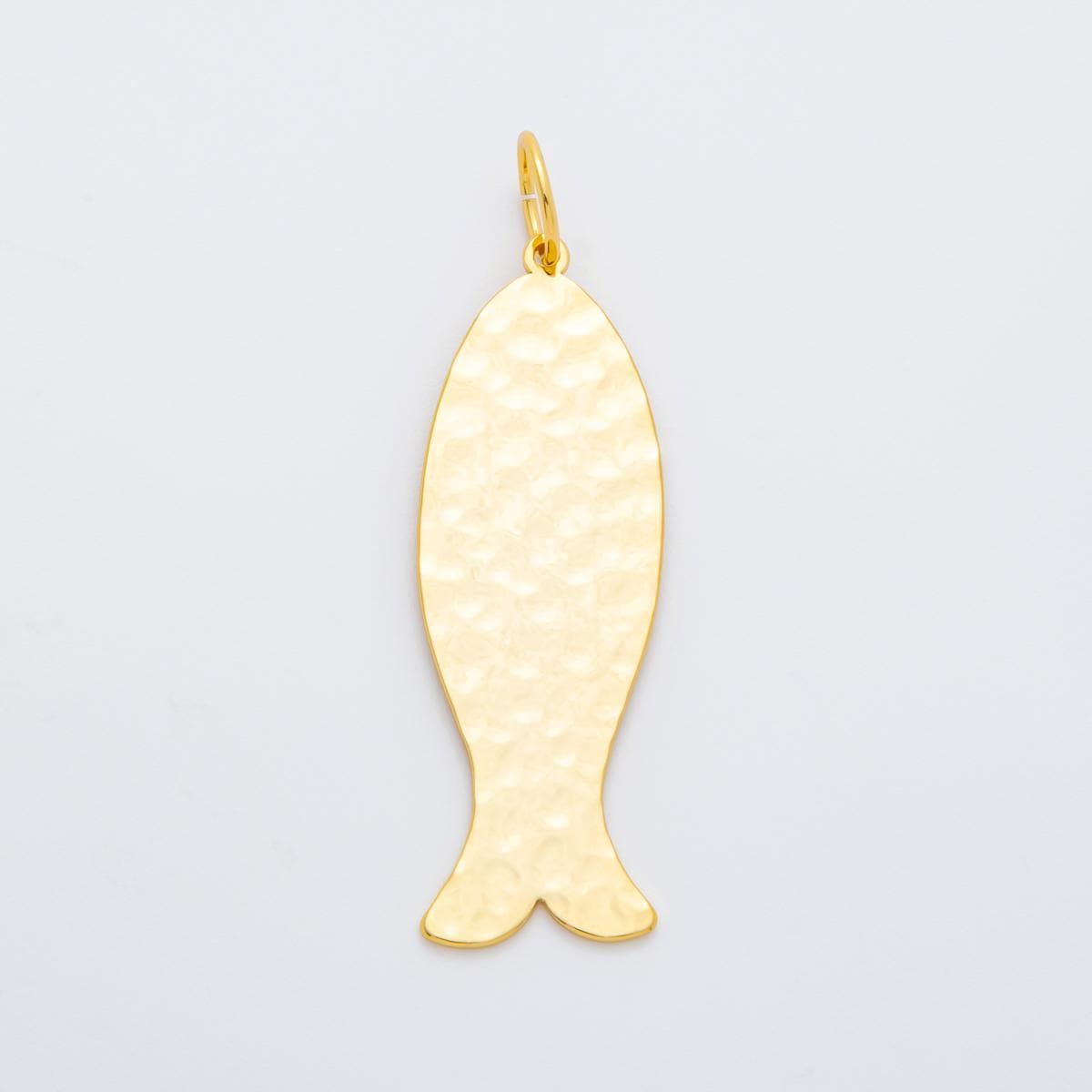 Long Flat Fish Pendant for Cord Necklace Fish Charm Under the Sea Ocean Life 18k Gold Filled Jewelry Supply N-1384
