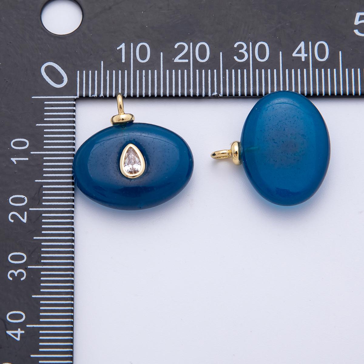 18K Gold Filled Natural Stone Pendant Mix Shape Gemstone Charm Bracelet Necklace for DIY Jewelry Making Supply Birthstone Jewelry AF-1316
