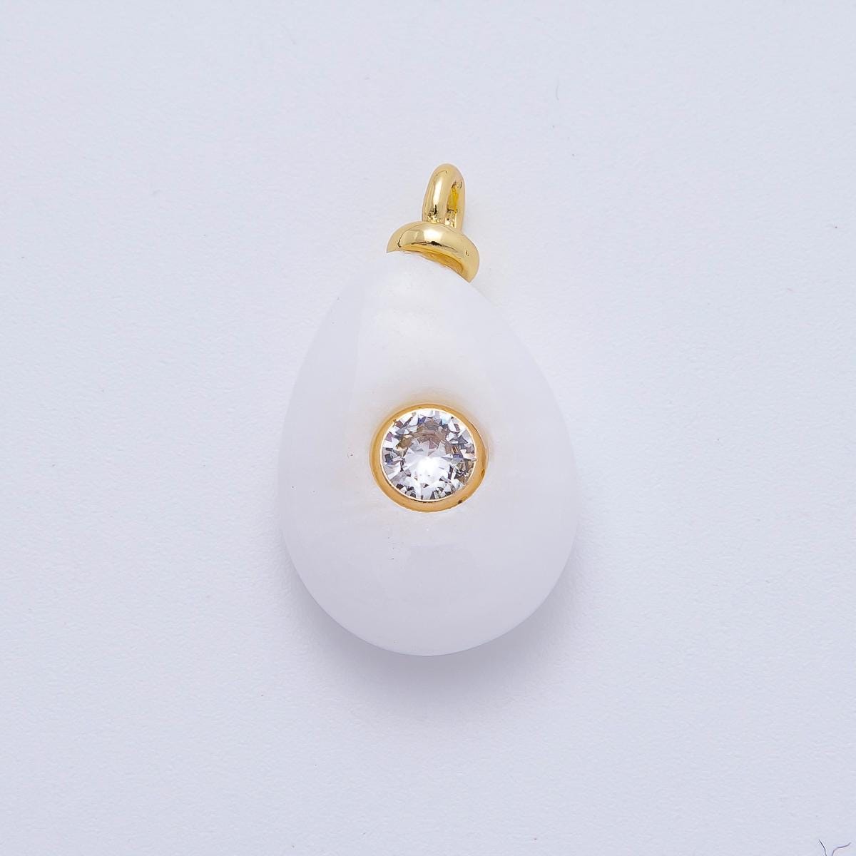 18K Gold Filled Natural Stone Pendant Mix Shape Gemstone Charm Bracelet Necklace for DIY Jewelry Making Supply Birthstone Jewelry AF-1316