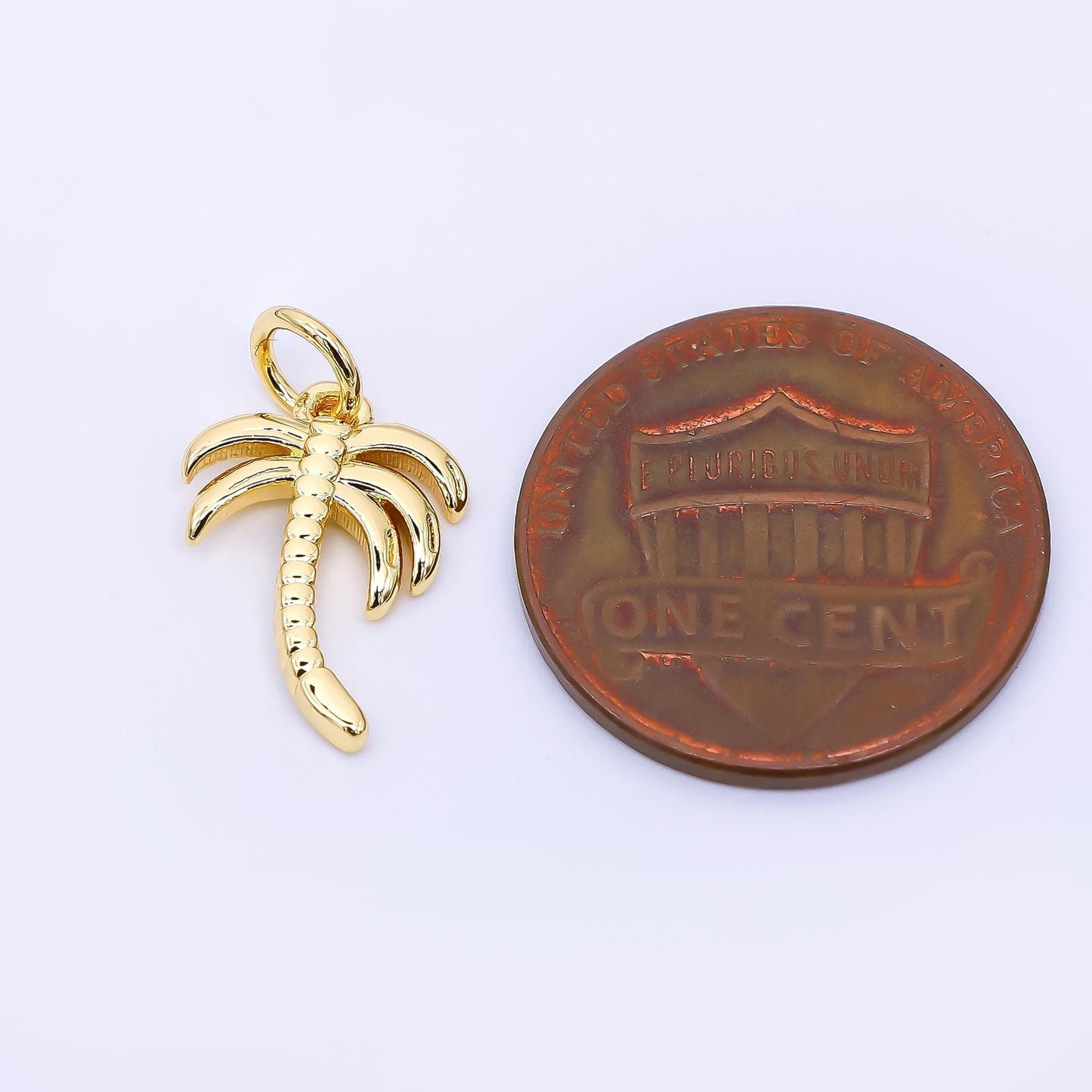 24K Gold Filled 14mm Coconut Tree Charm | AF-537