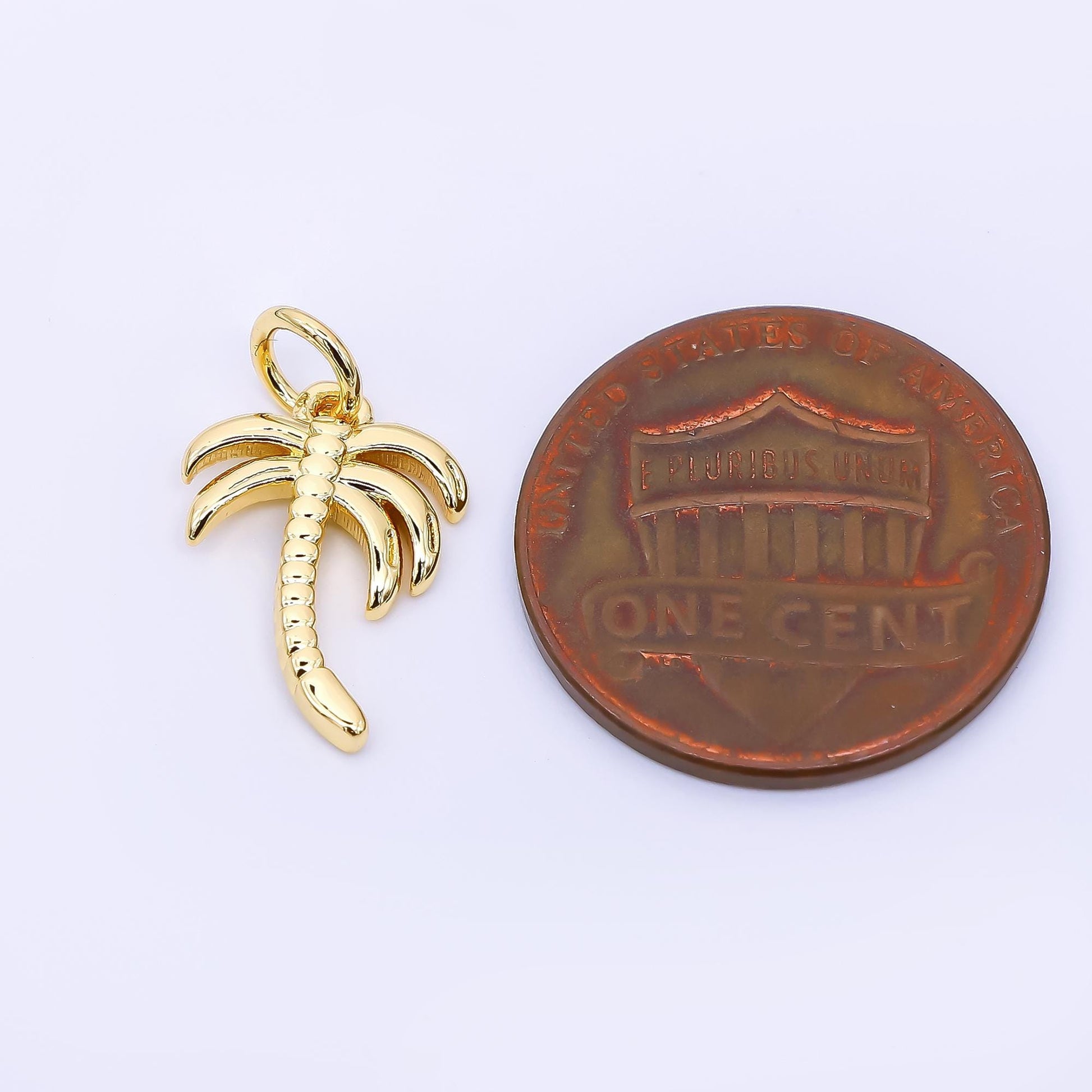 24K Gold Filled 14mm Coconut Tree Charm | AF-537