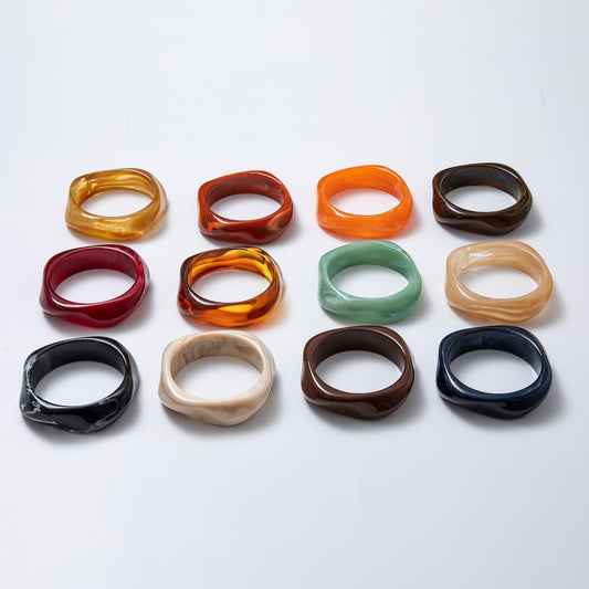 Color Chunky Resin Cuff Bracelet Wide Bangle Irregular Acrylic Statement Jewelry, Vintage Streetwear, Earth Tones Fall Jewelry WA3416