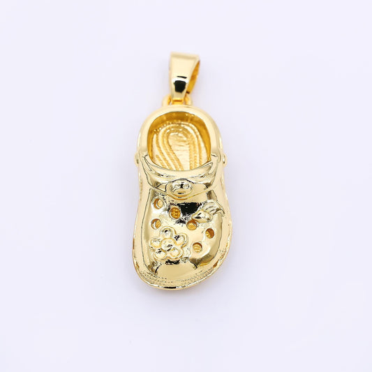 24K Gold Filled 26mm Crocs Sandals Pendant | AH-466
