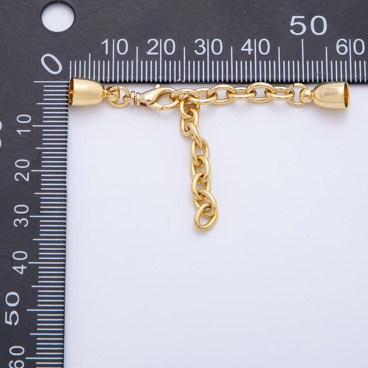 Gold Cord End Cap Clasps with Lobster and Extender for Paracord Bracelet Necklace Making Z-1365
