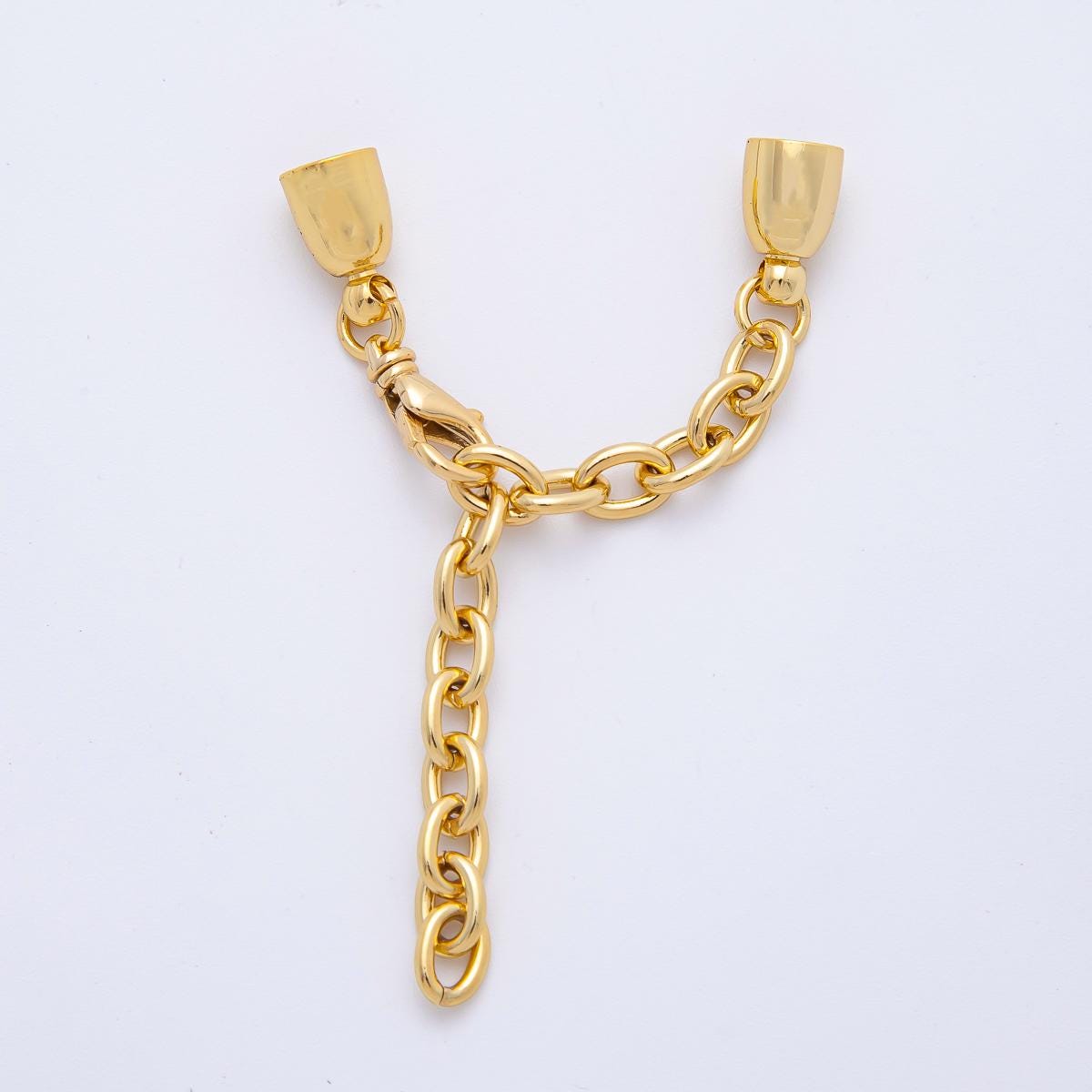 Gold Cord End Cap Clasps with Lobster and Extender for Paracord Bracelet Necklace Making Z-1365