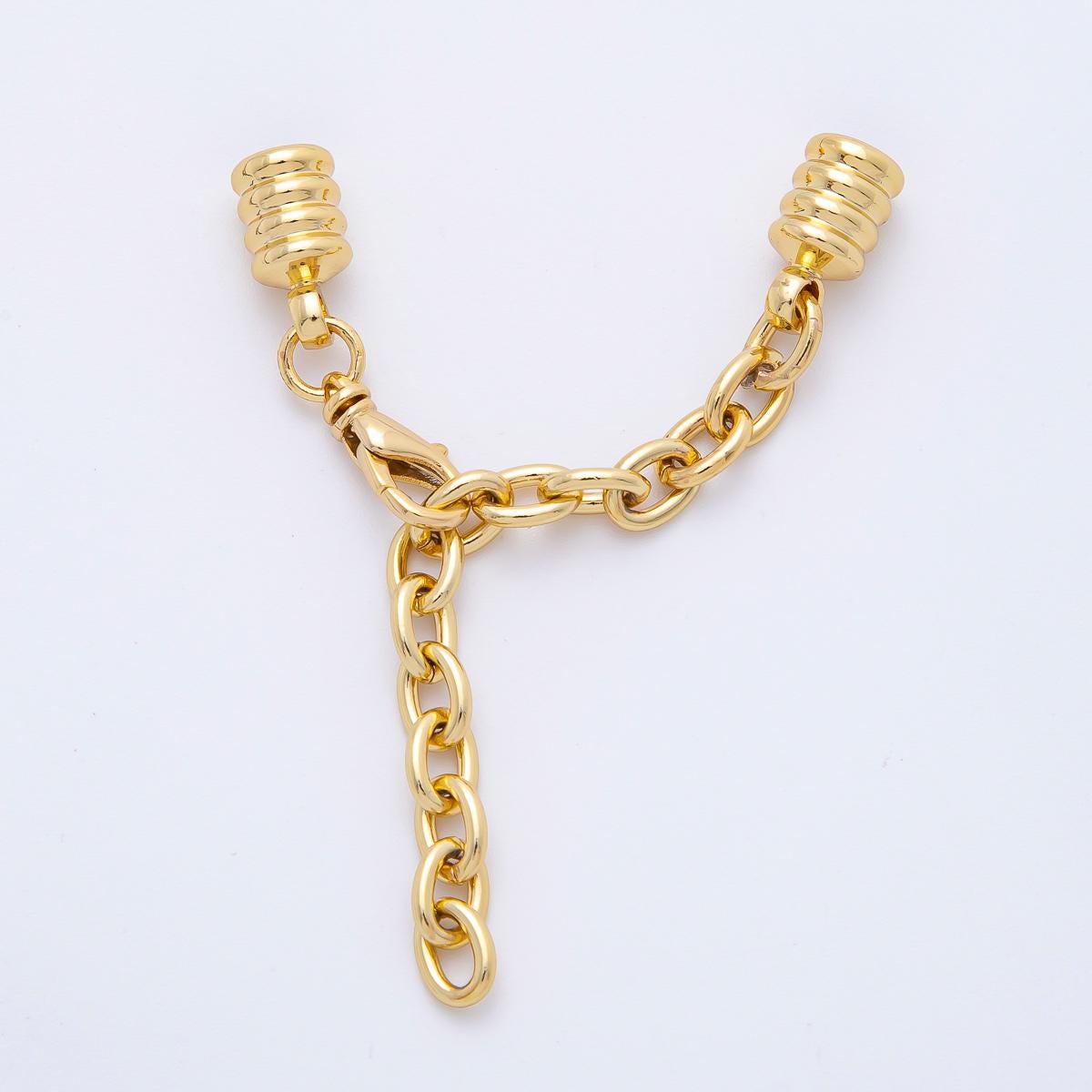 Gold Cord End Cap Clasps with Lobster and Extender for Paracord Bracelet Necklace Making Z-1365