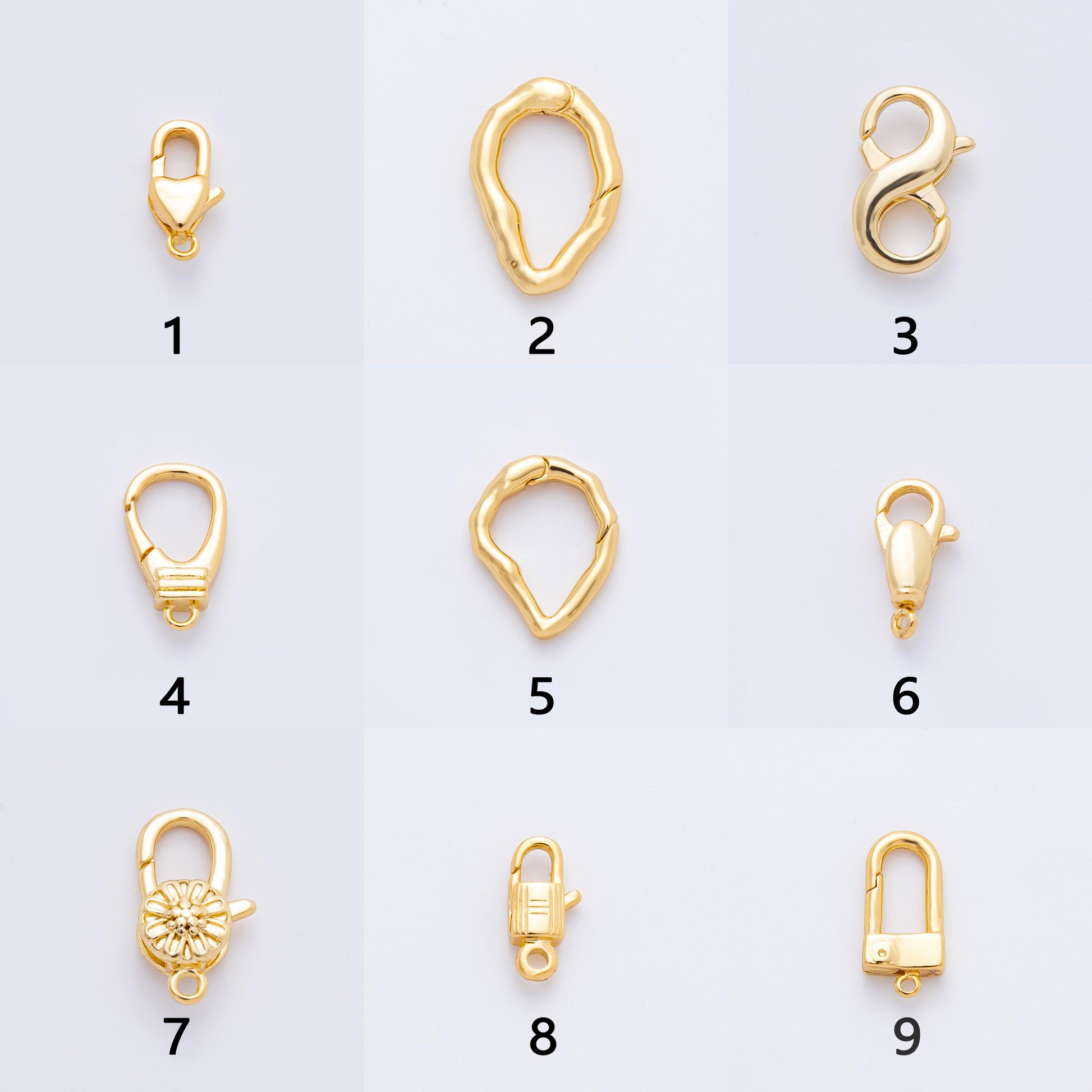 18K Gold Filled Snap Clasp Lobster Clasp, Charm Holder Clasp for DIY Jewelry Making Supply