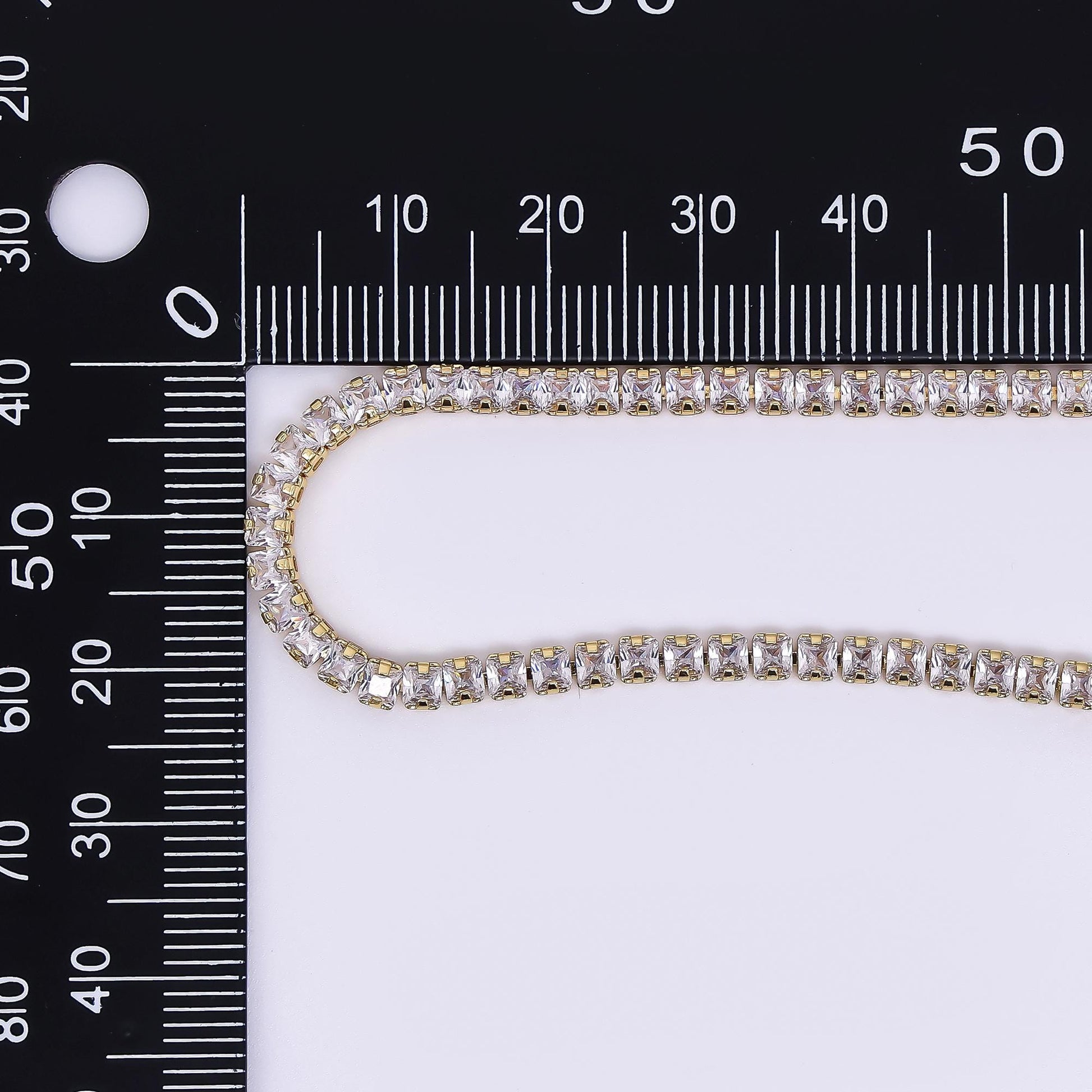 Clear Square CZ with Lobster Clasp Tennis Gold Filled CZ Necklace 16 Inch + Extender | WA-3330