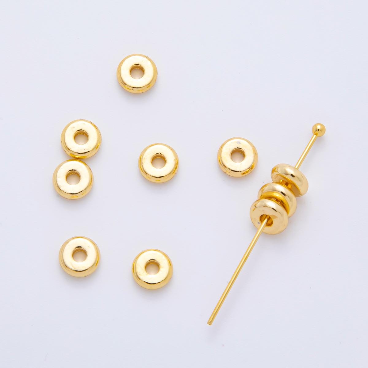 10x 18k gold Filled Donut beads spacer Tiny Bead spacer beads 6x6 mm beads AF-1079