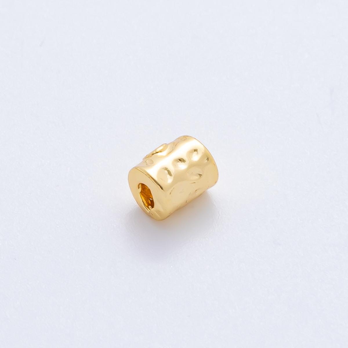 10x 18k gold Filled Hammered Tube beads spacer Tiny Bead spacer beads 6.2x5.2 mm beads AF-1084