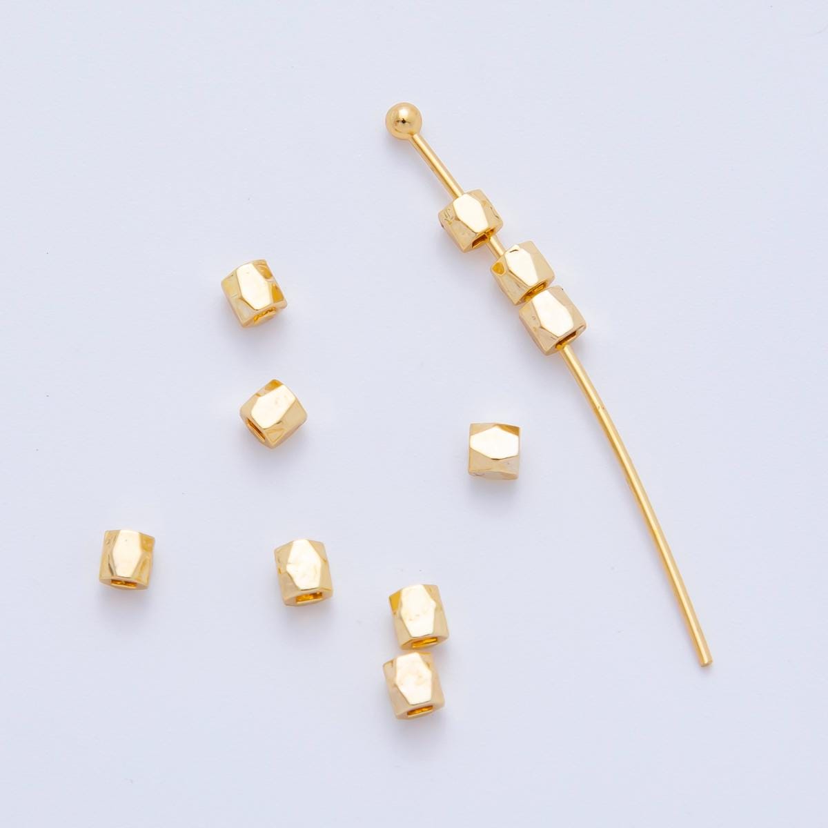 10x 18k gold Filled Faceted Tube beads spacer Tiny Bead spacer beads 2.6x3 mm beads AF-1085