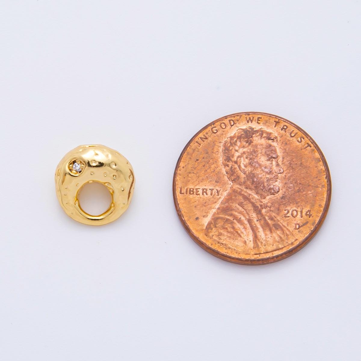 18K Gold Filled Unique Oval Bead Spacer with Large Hole for Beaded Necklace Bracelet Supply | AF-1087
