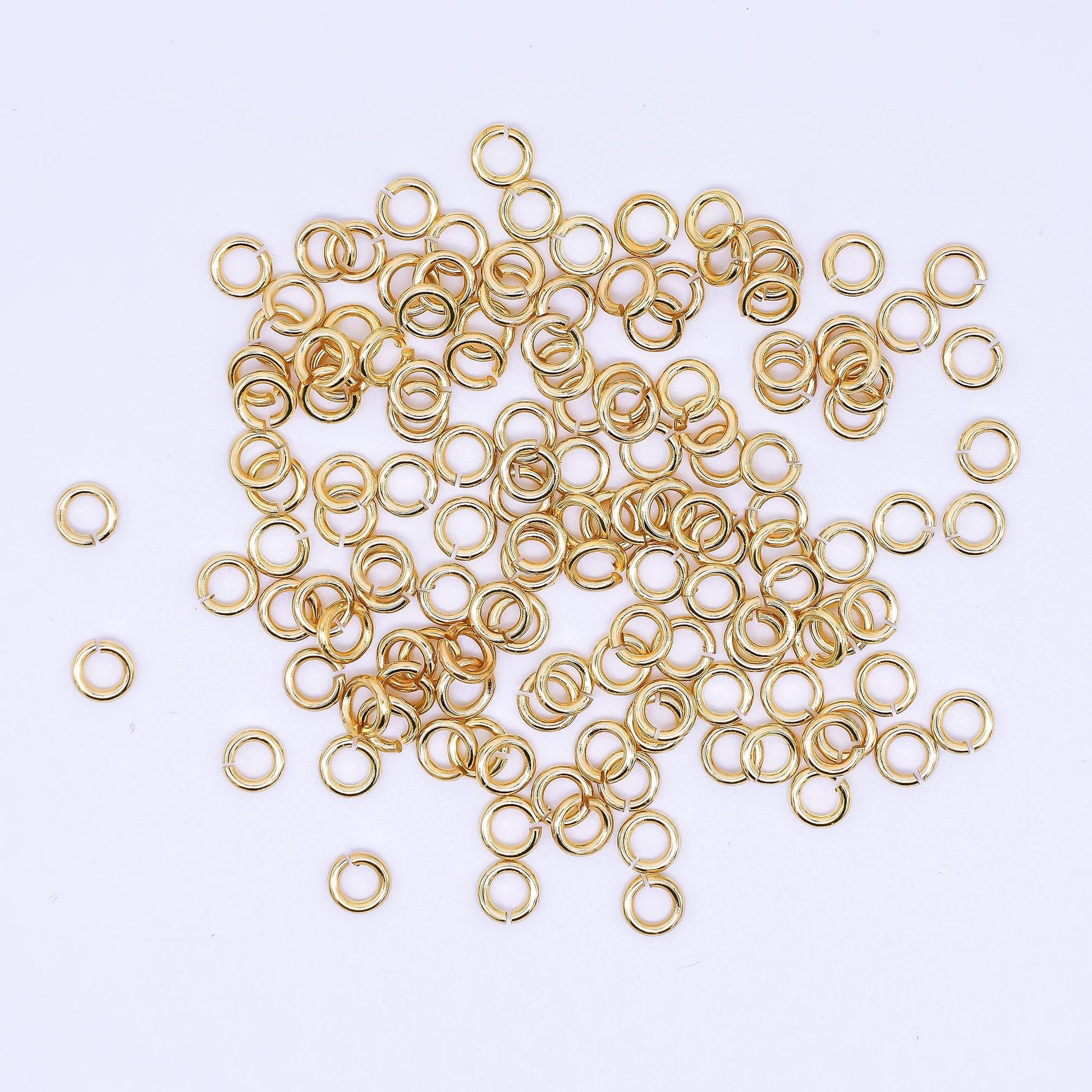 24K Gold Filled 5mm Classic Tiny Round Jump ring Findings in Gold & Silver | SP1640
