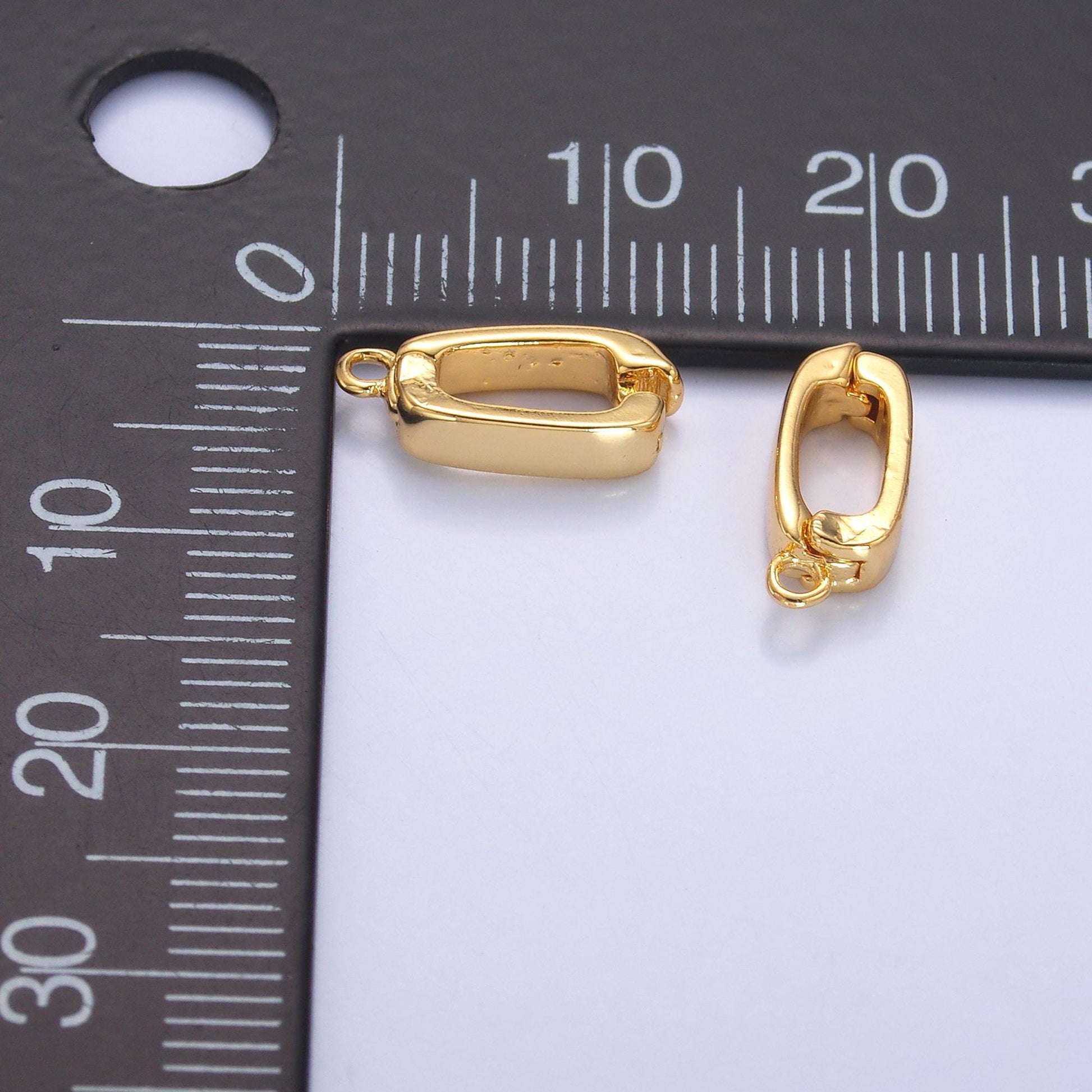 24K Gold Filled 13mm Hinged Rectangular Bail Pendant Spacer Holder | Z1319