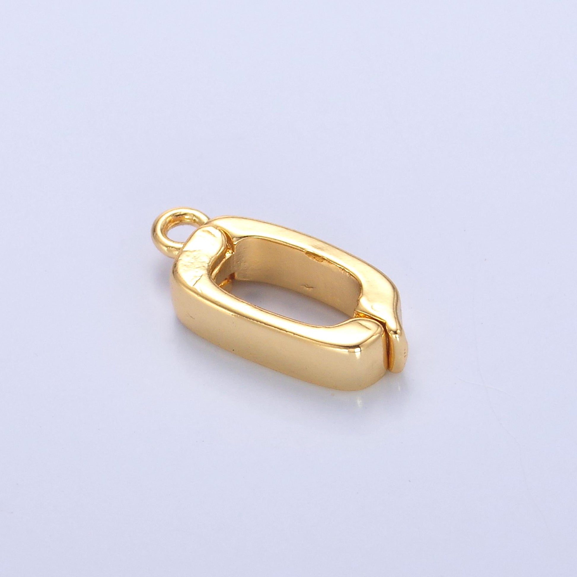 24K Gold Filled 14mm Hinged Rectangular Bail Pendant Spacer Holder | Z1320