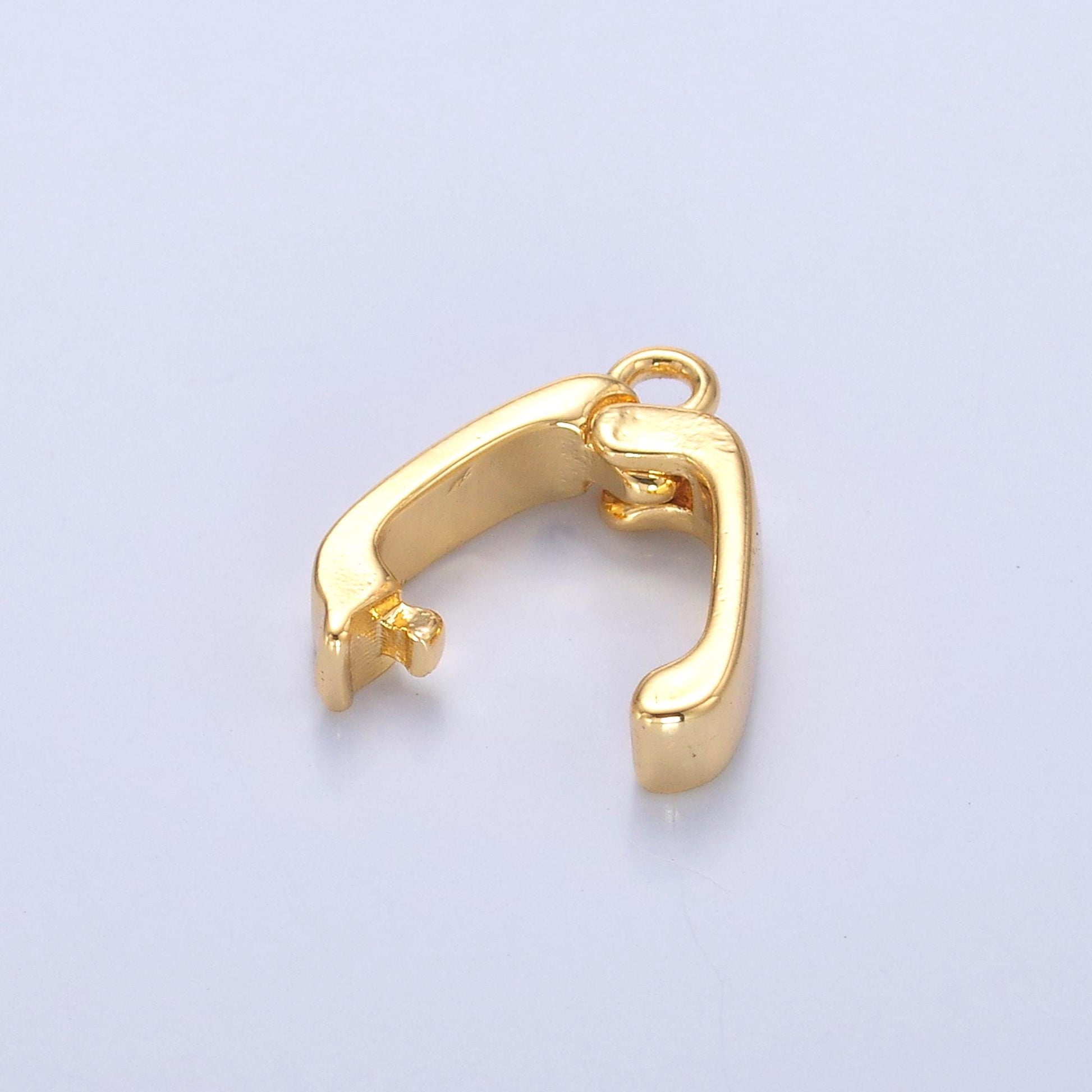 24K Gold Filled 14mm Hinged Rectangular Bail Pendant Spacer Holder | Z1320