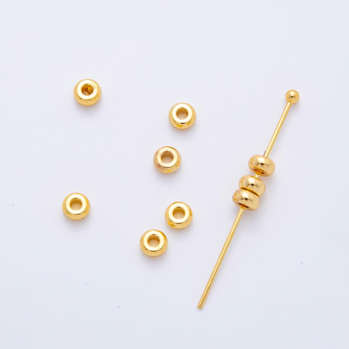 10x 18k gold Filled Donut beads spacer Tiny Bead spacer beads 3.7x3.7 mm beads AF-1089
