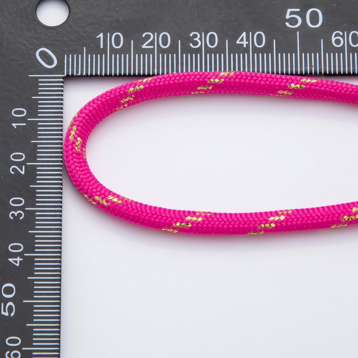 Jewelry Making Round Cords, Polyester & Spandex Cord Ropes 5mm Rose Red Braided Rope by Yards | ROLL-1753