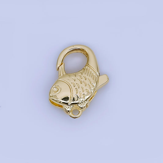 24K Gold Filled 16mm Under the Sea Koi Fish Lobster Clasp Charm Finding | Z1324