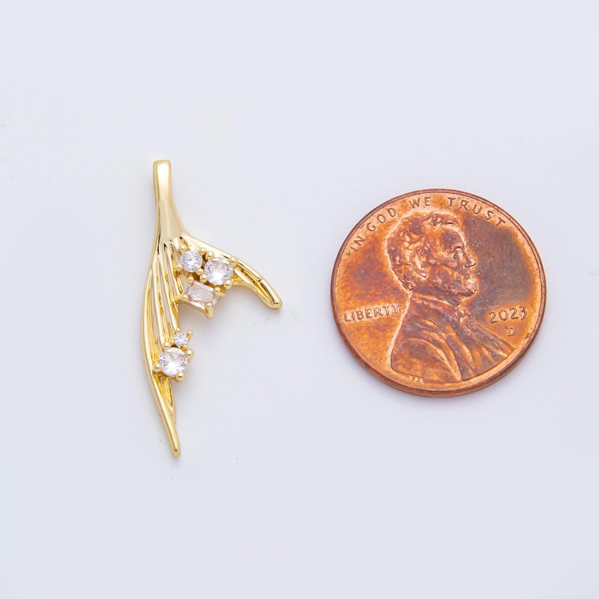 Mermaid Tail Gold Charms 18K Gold Filled Pendant CZ Micro Pave Mermaid Charm Bracelet Necklace for DIY Jewelry Making Supply AF-1106