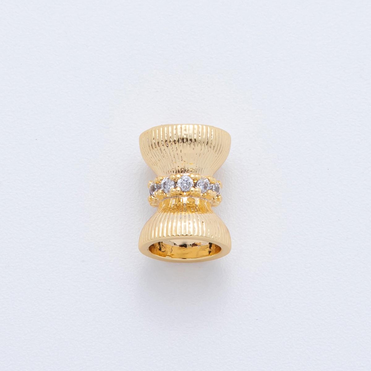 18K Gold Filled 8.6x11 mm Textured Hourglass Bead Spacer| AF-1019