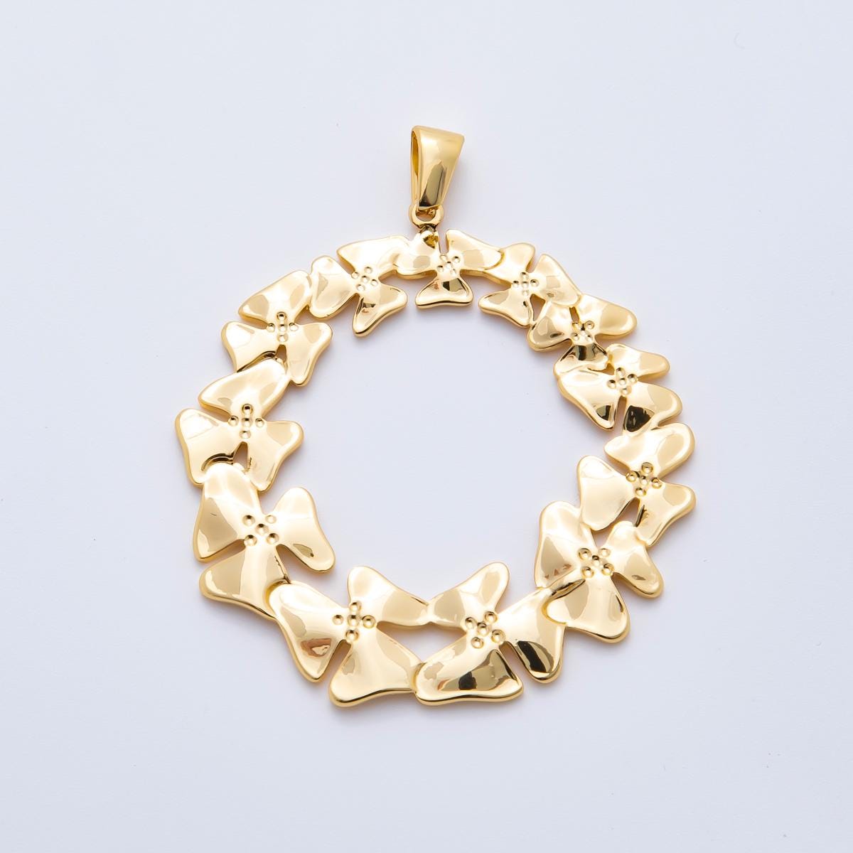 Big Sun Medallion Pendant PVD Gold Stainless Steel Celestial Jewelry Charm for Statement Necklace | P-759