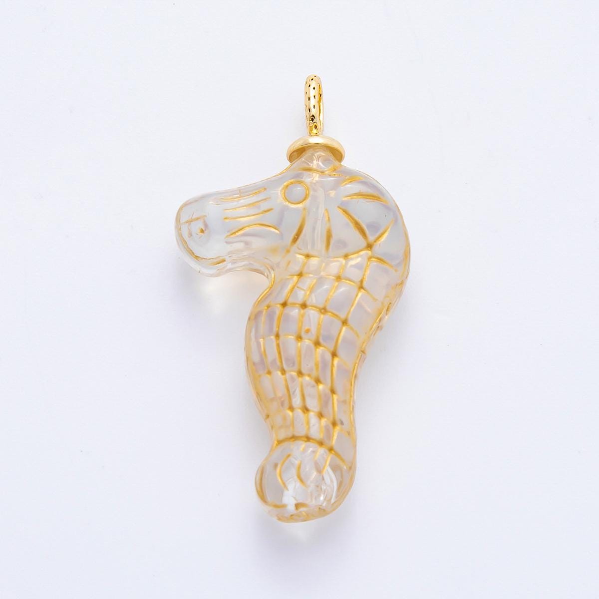 Dainty Czech Glass Beads Sea Horse Beads Charm Ocean Under the Sea Animal Beads Pendant Colorful Dumbo Necklace Bracelet Component AF-1342