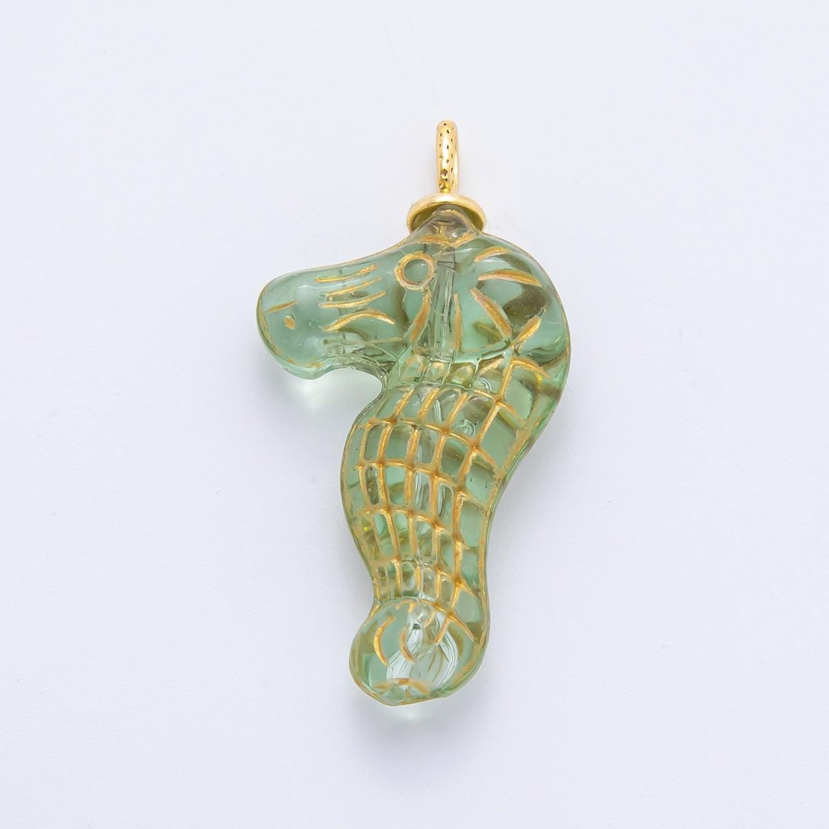 Dainty Czech Glass Beads Sea Horse Beads Charm Ocean Under the Sea Animal Beads Pendant Colorful Dumbo Necklace Bracelet Component AF-1342
