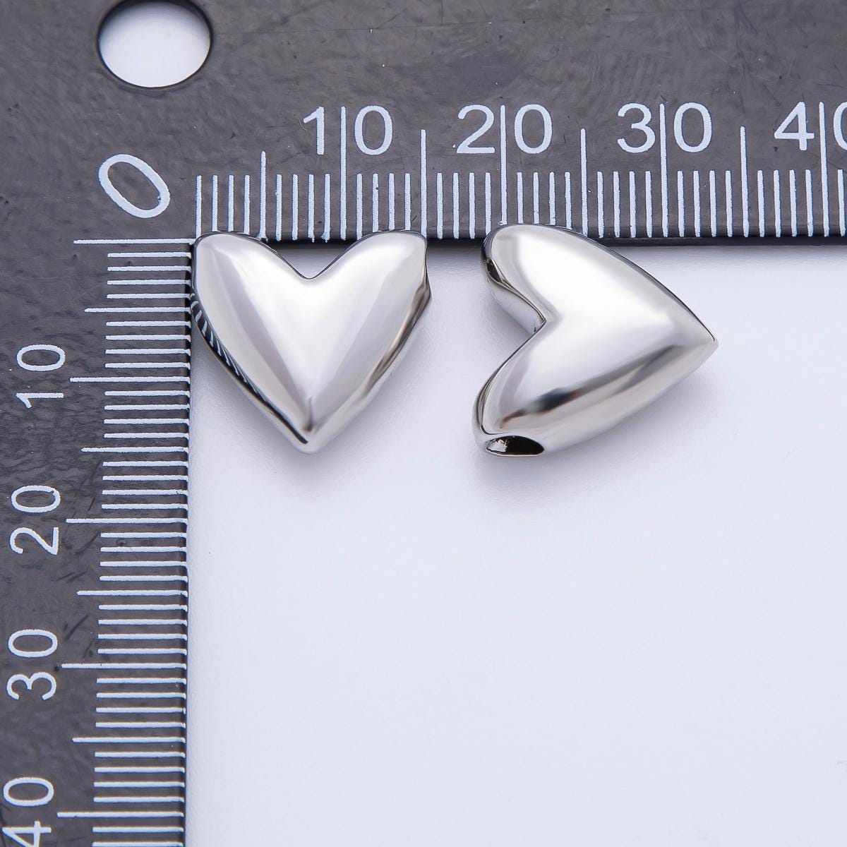 18K Gold Filled Heart Bead Slider Spacer Charm for Cord Necklace Making AF-1092