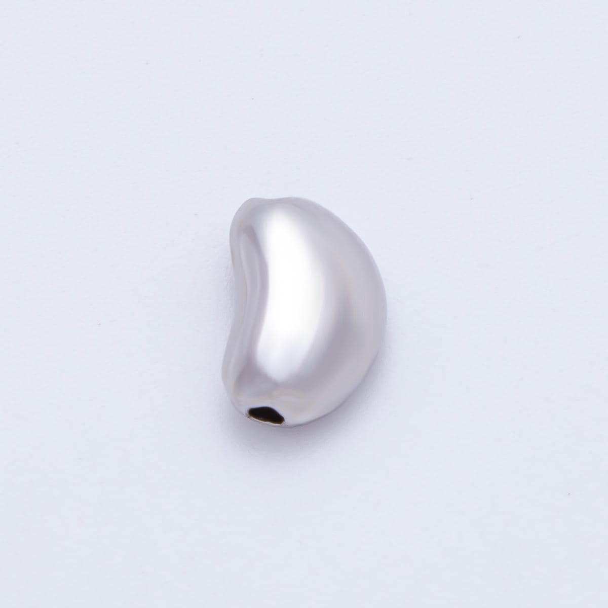 18K Gold Filled Bean Beads, Large Hole Beads, Puffed Pebble Charms Beads for Necklace Bracelet Component Slider Cord AF-1091