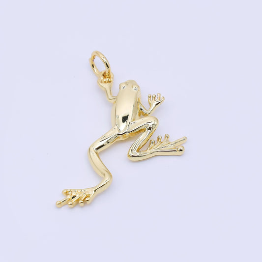 24K Gold Filled 28mm Amphibian Frog Animal Pendant | AF-1245