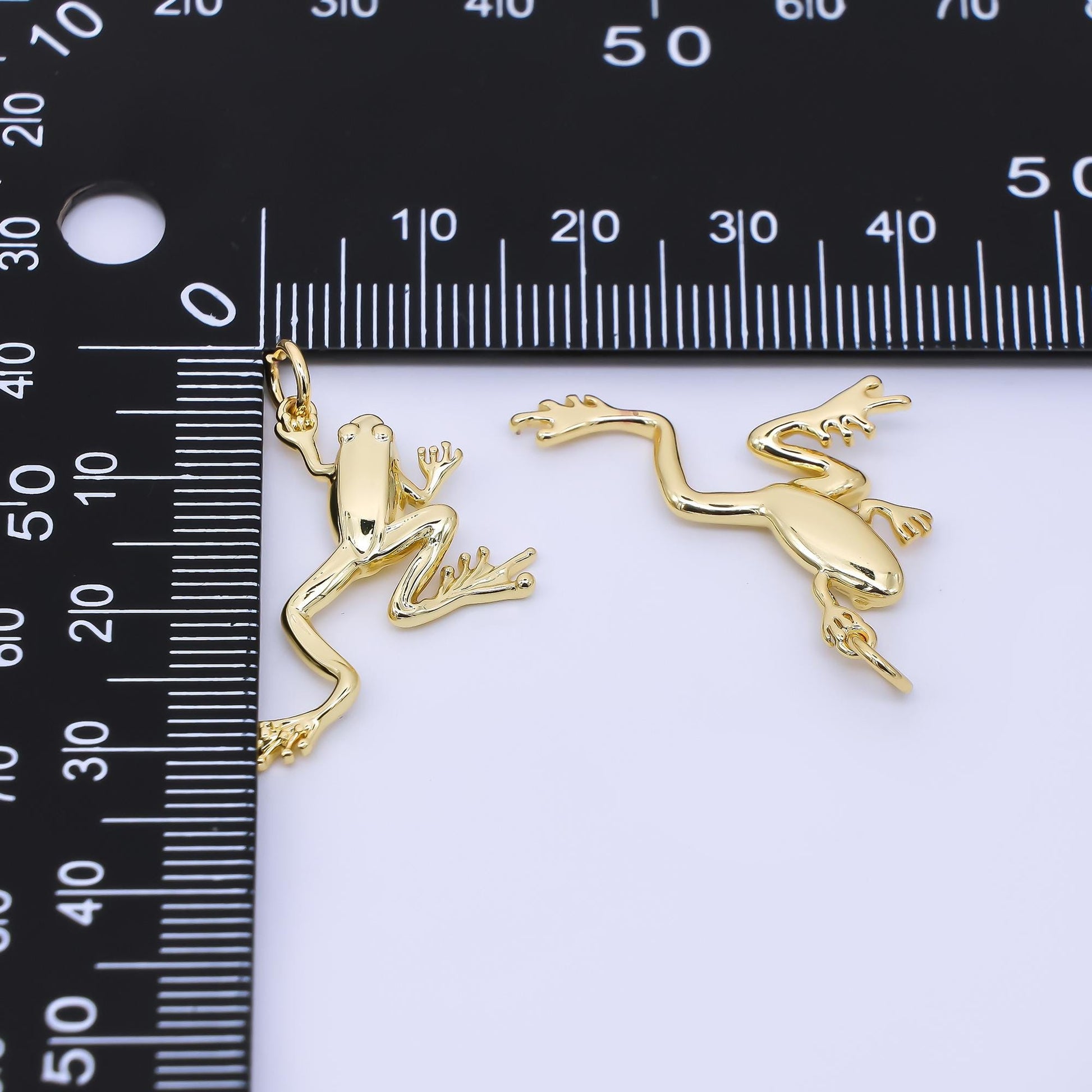 24K Gold Filled 28mm Amphibian Frog Animal Pendant | AF-1245