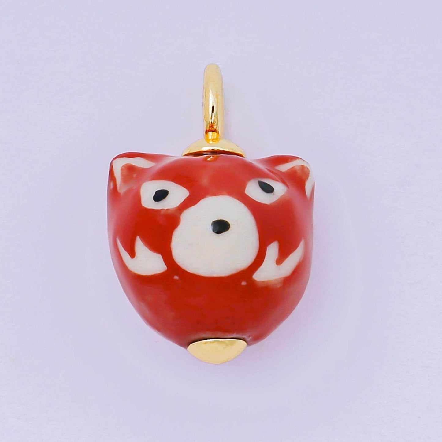 Hand painted Brown Bear Pendant, 24K Gold Filled Ceramic Big Bear Charm For Necklace Bracelet Component AF-1295