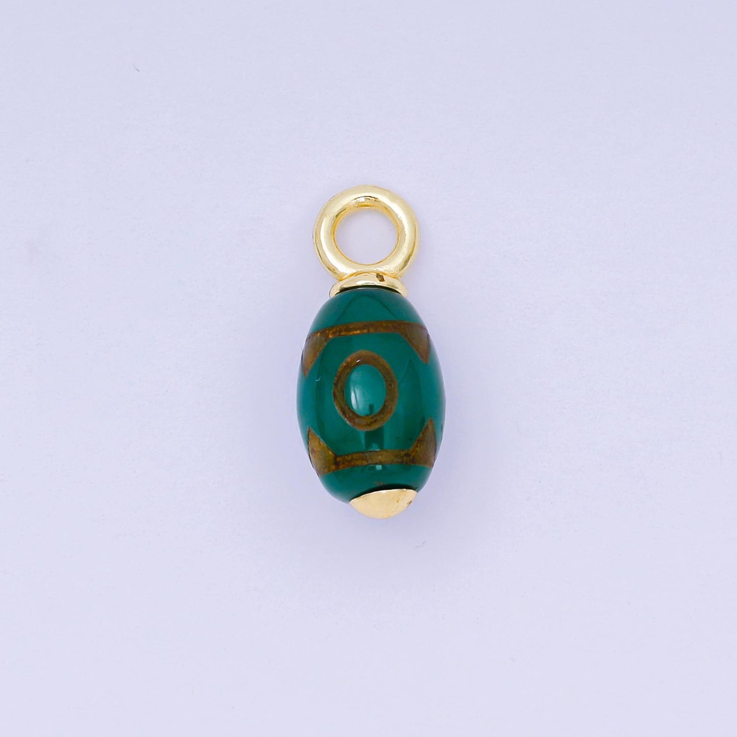 Czech Glass 20.5x8.1mm Oval Tube Dark Green Charm AF1300