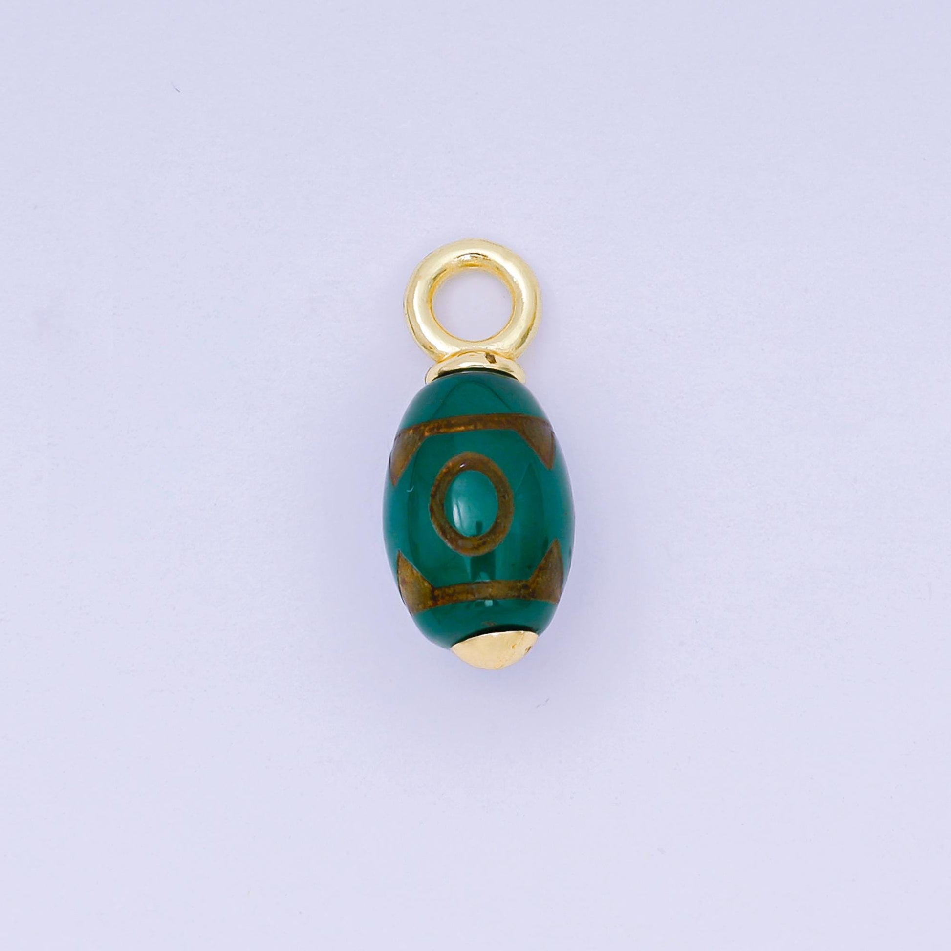 Czech Glass 20.5x8.1mm Oval Tube Dark Green Charm AF1300