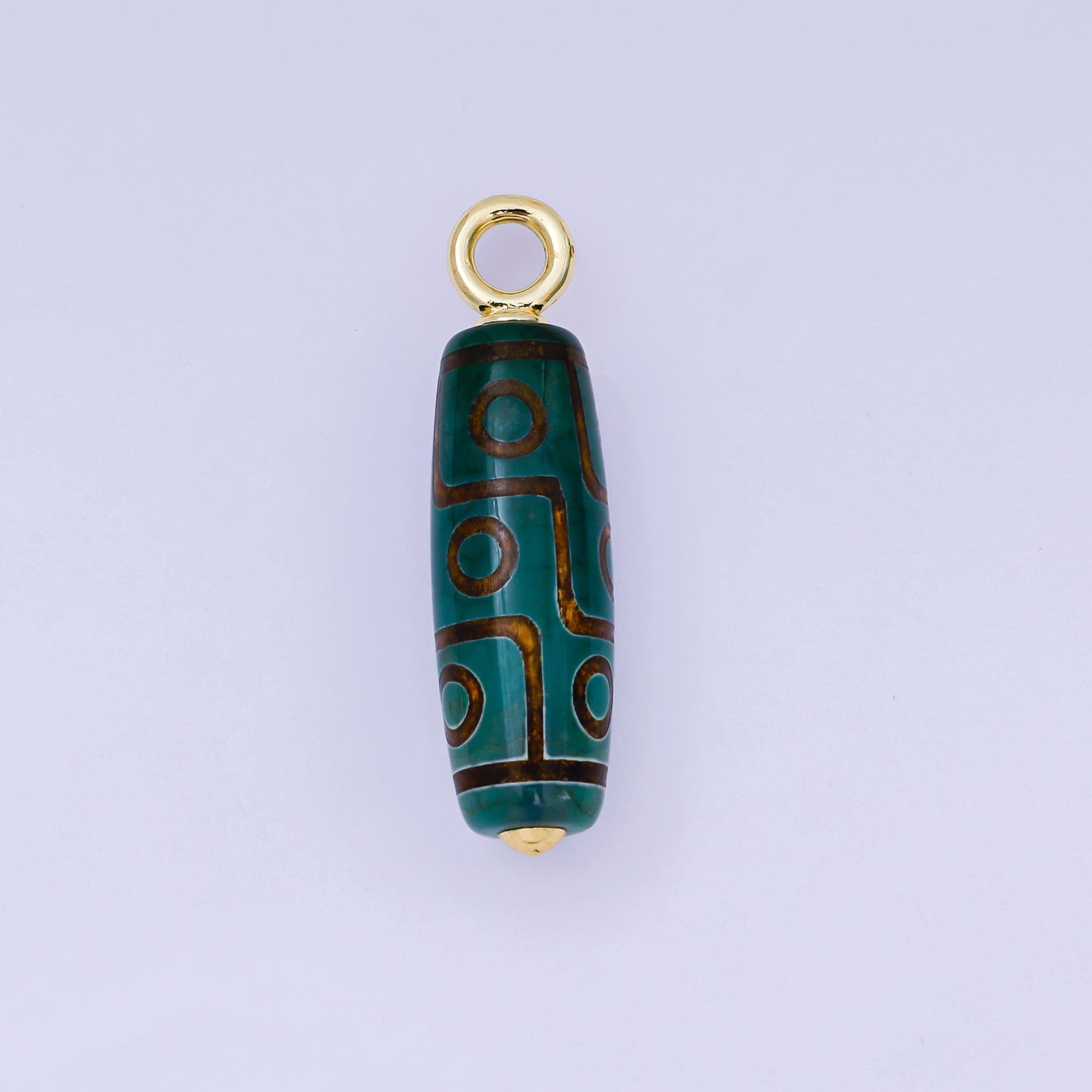 Czech Glass 38.4.5 x 10.4 X 10.5 mm Long Tube Dark Green Charm AF1298