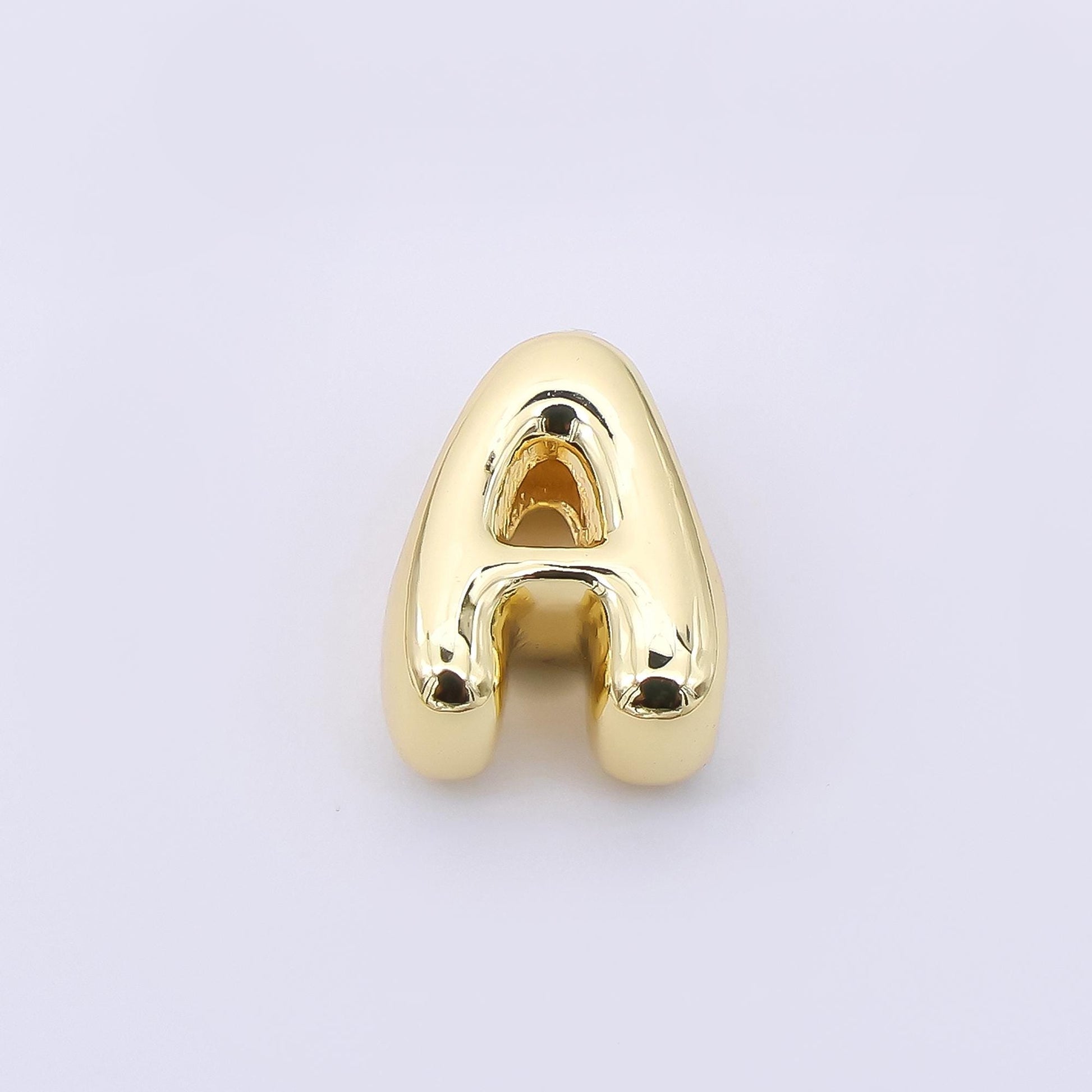 24K Gold Filled 8mm Initial Letter Alphabet Chubby Spacer Bead Bubble Initial Charm spacer for Beaded Jewelry | AF027 - AF039
