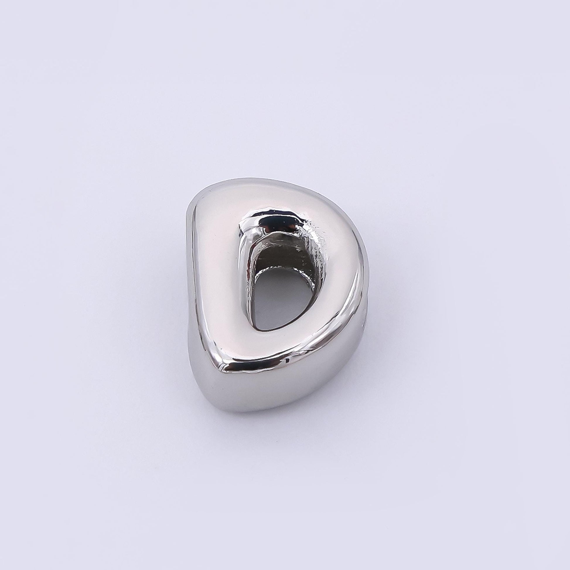 Silver 8mm Initial Letter Alphabet Chubby Spacer Bead Bubble Initial Charm spacer for Beaded Jewelry | AF-40